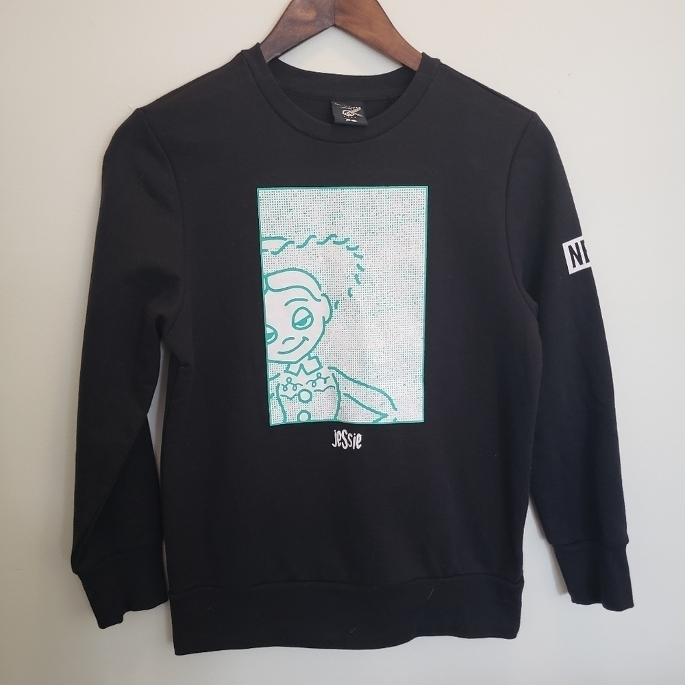 Neff x Disney Jessie Black Crewneck Sweatshirt Womens Size XS Black Graphic